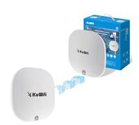 KuWFi Pont sans Fil Gigabit, 5.8GHz 8-10KM Pont WiFi Extérieur sans Fil avec Deux Ports LAN Gigabit Pont Point à Point Extérieur, Antenne de Gain 17dBi, 24V Alimenté par PoE, PtP/PtMP Plug and Play