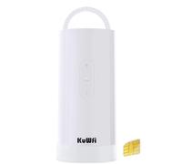 KuWFi Routeur 4G+ CAT6 WiFi 1200 Mbps, Double Bande 4G LTE Routeur avec Carte SIM, 4G Modem, LAN/WAN Ports, Brancher et Utiliser, 10000mAh, Built-in Lighting Function, Suitable for Wild Camping, etc.