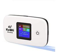 KuWFi Routeur 4G SIM, Routeur Mobile sans Fil avec Support de Carte SIM, 4G CAT4 Vitesse Jusqu'à 150Mbps, Connexion jusqu'à 10 Appareils, Facile à Connecter et à Transporter, écran Couleur 2400mAh
