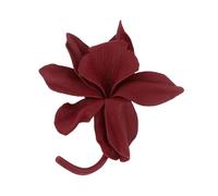 KUWHSIOP Broche Fleur en Cuir Élégante Pin Artisanale Pins de Revers en Cuir Véritable pour Femmes Mariage Fête Danse,Rouge,8 * 8cm
