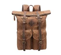 KUWHSIOP Sac à Dos en Toile Cirée Très Résistant Style Vintage IdéAl pour Le Camping, La RandonnéE Et Un Usage Quotidien,café