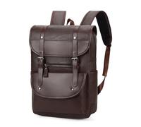 KUWHSIOP Sac à Dos pour Ordinateur Portable 15,6 Pouces pour Homme, en Cuir RéSistant à l'eau, IdéAl pour L'Université, Le CollèGe Ou Le Voyage,café