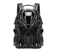KUWHSIOP Sac à Dos Punk Personnalisé pour Hommes Et Femmes, Sac à Dos en Cuir PU Y2k Unique et Cool avec Fermeture éclair pour Ordinateur Portable,Noir