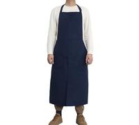 KUWHSIOP Tablier De Chef LéGer à Jambes Fendues Pour Hommes Et Femmes, En Toile, avec Bretelles RéGlables, IdéAl pour La Cuisine, La Pâtisserie Et Le Barbecue,Navy blue,One Size