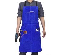 KUWHSIOP Tablier De Menuisier en Toile Robuste - Tablier de Travail Long et RéGlable avec Poches - IdéAl Pour Le Jardinage, L'Atelier Et Le Garage,Bleu,One Size