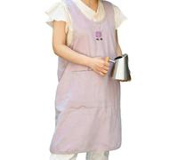 KUWHSIOP Tablier En Coton à Dos Croisé pour Femme, Joli Tablier Brodé De Style Japonais Avec Poches pour Le Jardinage Et Les Travaux Manuels,Violet,One Size