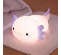 Kuwl-Axolotl Veilleuses Pour Enfants, Veilleuse Animal En Silicone À Intensité Variable, Lampe De Chevet Tactile Rechargeable Mignonne, Décoration De Chambre De Bébé, Cadeaux Axolotl Pour Enfants