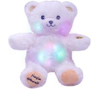 KUWL-- Gaston Mon Ourson Lumineux - Blanc/Pattes Beige - Ourson En Peluche De 20Cm - Veilleuse Lumineuse Pour Enfant - Piles Incluses