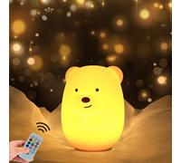 Kuwl-Grande Ours Veilleuse Pour Enfants, Lampe De Chevet Pour Bébé, Lampe Veilleuse Enfant, Veilleuse Bébé Lampe, De Nuit Portable En Silicone,Luminosité Et Couleur Réglables