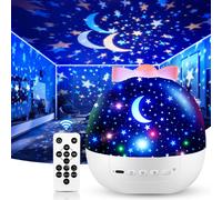 Kuwl-Veilleuse Enfant, 10 Musique Veilleuse Bébé Musicale Et Lumineuse, 360° Rotation 15 Films Veilleuse Bebe Projecteur Ciel Etoile,Télécommande Veilleuse Rechargeable+Sans Fil,Enfant Cadeau Noel