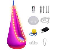 KUWUNG Fauteuil suspendu en grotte, chaise à bascule portable avec LED, siège de balançoire en pod avec coussin gonflable, balançoire à siège suspendu, siège de balançoire en pod max 80 kg pour usage