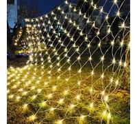 KUWUNG Guirlande Lumineuse Extérieure, 320 LED, 3x2M, 8 Modes, Rideau Lumineux Étanche, Blanc Chaud
