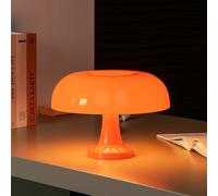 KUXEEY Lampe de table rechargeable champignon - Lampe sans fil tactile orange | Lumière sans fil à 3 couleurs réglable, batterie remplaçable, confortable, moderne, esthétique, décoration pour la