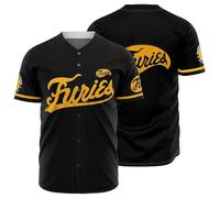 KUYBOBCEL Maillot de baseball The Furies pour homme avec coutures, noir, Taille XL