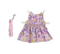 KUYCCSTRESI Ensemble Harnais et Laisse for Lapins, équipement de Promenade Ajustable for Animaux de Compagnie, for Une Exploration extérieure en Toute sécurité(Purple,M 1.0-2.0kg)