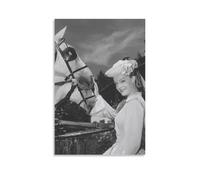 KUYHADSCE Romy Schneider Poster mural pour appartement ou maison, chambre à coucher, salon, salle de bain, bureau, bar à vin, art décoratif, 40 x 60 cm, sans cadre