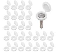 KUYI 200PCS Cache Vis à Charnière Capuchon a Vis en Plastique Capuchons à Vis Snap-on pour Décoration de Maisons, Armoires et Armoires de Meubles(Blanc) 14mmx5mm baiseluosigai
