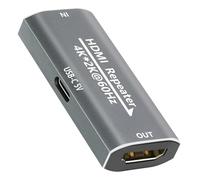 KUYIA Amplificateur HDMI - Répéteur de signal - 4K @ 60Hz 80FT / 1080P 145FT Extender HDMI femelle vers femelle Plug & Play, pour jeux/VR / Home Theater avec connecteur d'alimentation USB-C