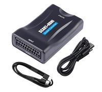 KUYIA Péritel vers HDMI Adaptateur, Audio Vidéo Upscaler SCART HDMI Convertisseur, PAL/NTSC Prise en Charge de Vidéo 1080P 720P avec Commutateur de Résolution pour Projecteur Moniteur HD TV DVD STB