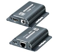 KUYIA Rallonge HDMI avec POC 1080P @ 60 Hz 3D HDMI Répéteur HDMI RJ45 vers HDMI par UTP Cat5e/6/7/8 Câble OFC 120 m avec adaptateur d'alimentation 5 V