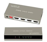 Kuyia Répartiteur HDMI 2.0 1 en 4 Sorties EDID Kuyia 1 x 4 HDMI UHD4K @ 60 Hz Vidéo Commutateur répartiteur HDMI pour TV LED Smart MI TV Box PS4 Switch Projecteur avec Adaptateur d'alimentation 1X4