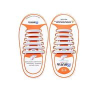 Kuyia sans Cravate Silicone Mode Lacets pour enfants et adultes imperméable facile à nettoyer élastique plat Athletic Running Chaussures de sport en dentelle, KIDS SIZE WHITE
