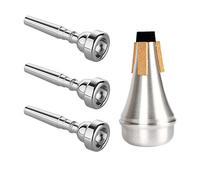 Kuylive Lot de 3 embouchures de trompette (3C, 5C, 7C) avec silencieux de trompette d'entraînement léger en aluminium pour Yamaha Bach Conn King Accessoires d'instruments de musique de rechange,