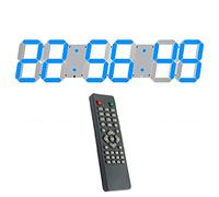 KUYNMCS Horloge Murale Numérique LED 27 Pouces, Variateur Automatique, Alarme, Luminosité À 8 Niveaux, Calendrier, Thermomètre, for Salle De Sport Industrielle, avec Télécommande(Blue)