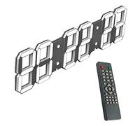 KUYNMCS Horloge Murale Numérique LED 27 Pouces, Variateur Automatique, Alarme, Thermomètre, Calendrier, 8 Niveaux De Luminosité, for Entrepôt Industriel, Salle De Sport, avec Télécommande(White)