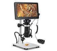 KUYNMCS Microscope Numérique Grossissement 1200x, Microscope Vidéo 12 MP, Écran 7 Pouces, Éclairage LED Réglable, Commande Filaire