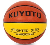 KUYOTQ - Ballon de Basketball lesté en Composite pour intérieur et extérieur - pour améliorer la Manipulation du Ballon, Les dribbles, Les Passes et Les rebondissements | Taille Officielle 74,9 cm