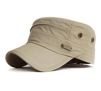 KUYOU Casquette de baseball plate unisexe militaire vintage en coton, 003 beige, taille unique