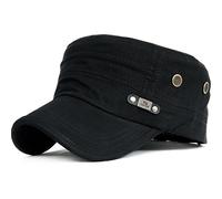 Kuyou Casquette de baseball plate unisexe militaire vintage en coton, 006Black, taille unique, 006Black, taille unique