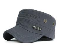 Kuyou Casquette de baseball unisexe en coton vintage à visière plate de l'armée, taille unique, 010Gris