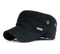 Kuyou Casquette militaire unisexe en coton vintage - Casquette de baseball plate, Taille unique