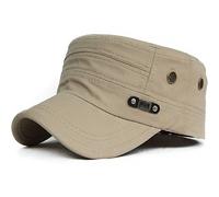 Kuyou Casquette plate militaire unisexe vintage en coton (007Beige), 007 beige, taille unique