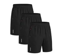 kuzwufs Pack Multisports Shorts Homme Crossfit Trail Running Ultra-Léger Poids Plume Noir*3 3XL