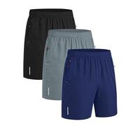 kuzwufs Pack Multisports Shorts Homme Crossfit Trail Running Ultra-Léger Poids Plume Noir/Navy/Gris 3XL