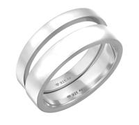 Kuzzoi 0604170524 Lot de 2 bagues pour homme en argent sterling 925 poli pour homme Taille 60-66