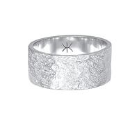 Kuzzoi 0612992920 Bague pour homme (9 mm) forgée à la main, en argent sterling 925, bague cool au look usé, bague avec structure rustique polie, taille de la bague 60-66, Argent sterling