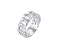 Kuzzoi Bague massive pour homme (8 mm) en design blindé poli, bague en bande pour hommes en argent sterling 925, bague avec look chaîne épaisse, taille de bague 54-66, 0611842020, Argent sterling
