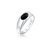 Kuzzoi Bague chevalière pour homme polie avec émail en argent sterling 925 massif pour homme de taille 60-66, 0611792824, 62, émail
