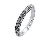 Kuzzoi Bague Martelée pour Homme en Argent Sterling 925 - Bague de Motard Massive (3 mm), Taille 60-66, 0605240721