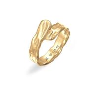 Kuzzoi Bague pour homme 12 mm - Aspect usé structuré martelé - Argent sterling 925 plaqué or - Taille 60-66, 0606981325, 60, Métal précieux