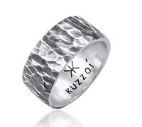 Kuzzoi Bague pour homme au design martelé - Bague massive de 10 mm de large en argent sterling 925 martelé oxydé - Bague pour homme de taille 60-66 06 0604992820, 60, Argent sterling