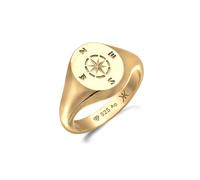 Kuzzoi Bague pour homme en argent sterling 925 plaqué or avec boussole symbole rose des vents pour homme dans la taille de la bague 60-66, 0601292825, 60