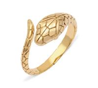 Kuzzoi Bague pour homme en forme de serpent ouvert en argent sterling 925 plaqué or bague pour homme taille 62