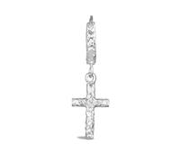 Kuzzoi Boucles d'oreilles créoles à charnière (12 mm) avec pendentif en forme de croix en argent sterling 925 pour hommes Boucles d'oreilles faites à la main