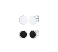 KUZZOI Boucles d'oreilles noir / argent / blanc, Taille XS-XXL