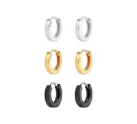 KUZZOI Boucles d'oreilles or / noir / argent, Taille XS-XXL